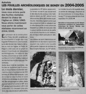 Les fouilles de Bondy (2005)