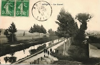 Enfants sur chemin halage 1918